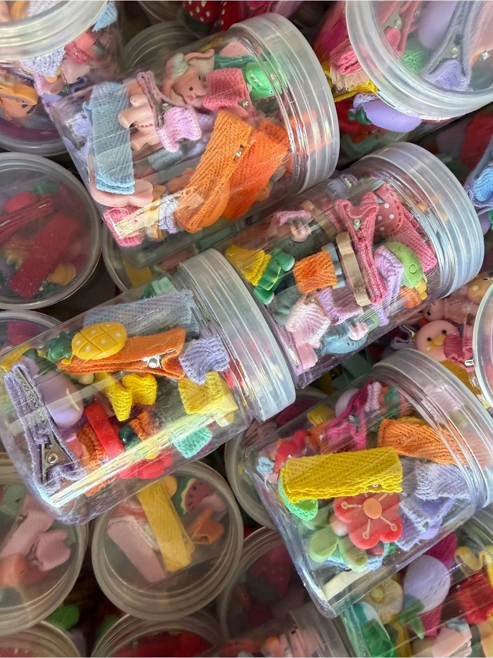 Kids Multi-Color Hair Clip and Accessory Kit - Assorted Clips in Clear Jar
